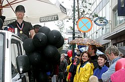 Picture of John in the Reykjavik Gay Pride Parade, 9th August 2003