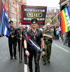 John marching with MSC Manchester, 23rd August 2003