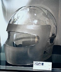 A motorcycle crash helmet made out of crystal
