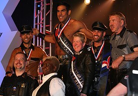 A group of winning titleholders, including Bootdog, Gary and Chuck Renslow