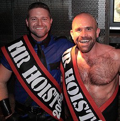 Steven, Mr Hoist 2009, and Marco, Mr Hoist 2010, both wearing their sashes