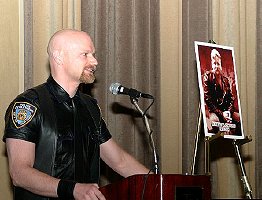 John at the podium at Robert's memorial service