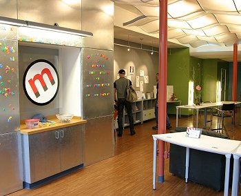 John looking around Magnet's high-tech lobby