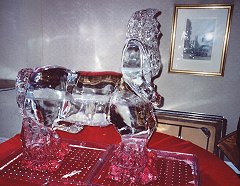 An ice sculpture at the leather cocktails event
