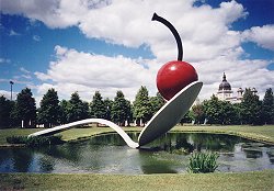 One of the most famous sculptures in the Minneapolis schulpture garden: Spoonbridge Cherry
