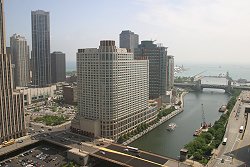 View of Chicago from the Hyatt hotel