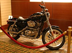 The Harley Davidson motorbike that I gave away at IML 2004