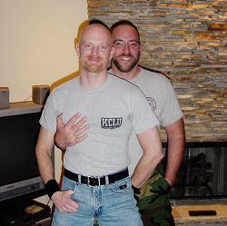 John with Jeffrey Cooper, American Leatherman 2001