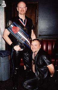 John (IML 2003) with Bill Mitchell (American Leatherman 2003)